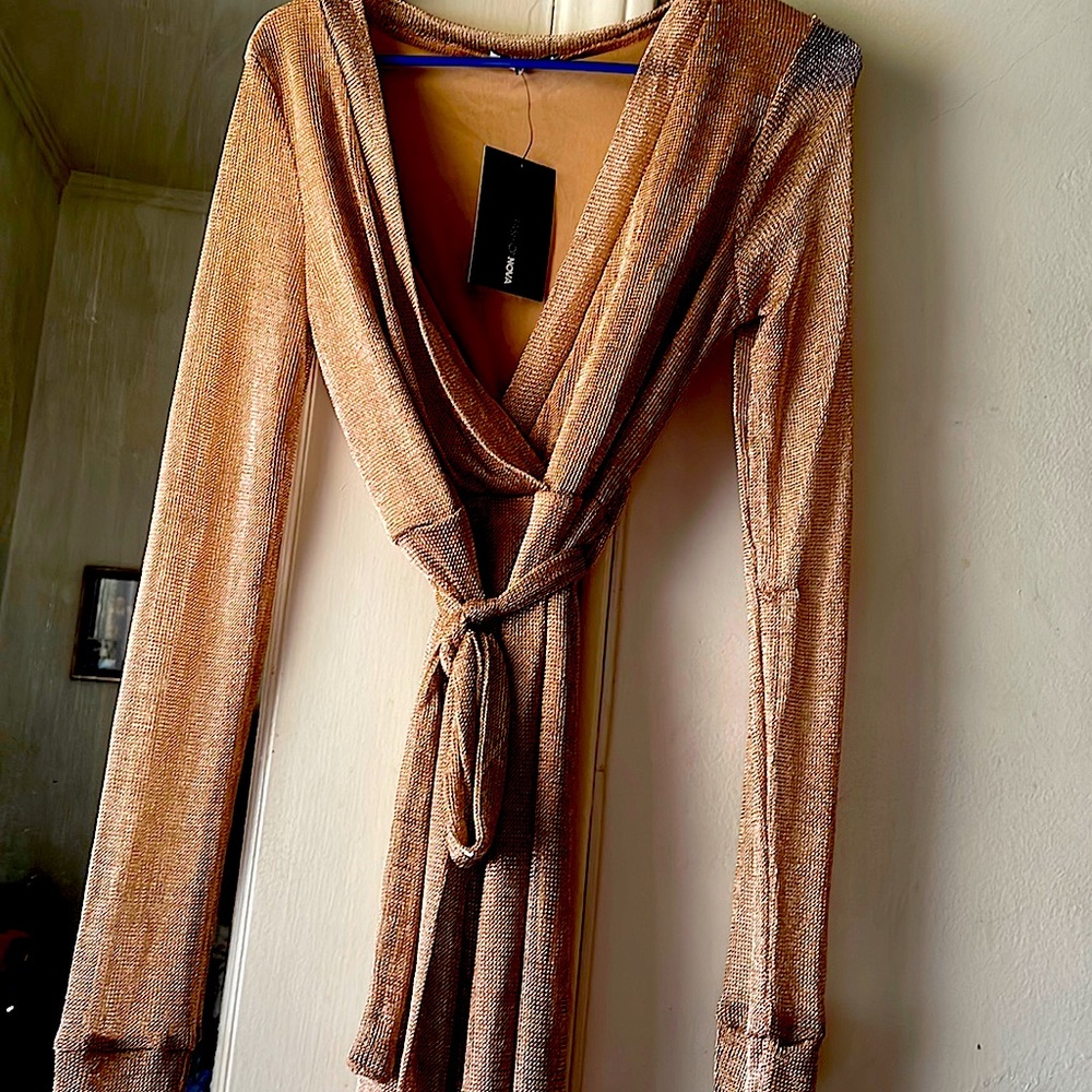 Gold holiday dress. Never worn.